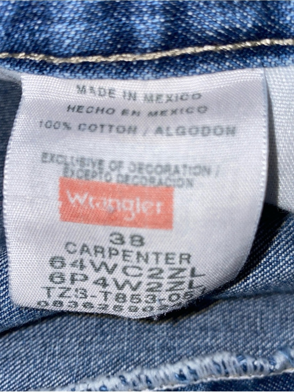 Wrangler Carpenter Denim Jorts Men’s Size 38 Summer Jean Shorts Faded - Picture 4 of 8